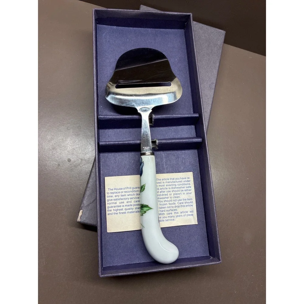 Vintage Cheese Slicer House of Prill Poppy floral pattern Porcelain‎ England